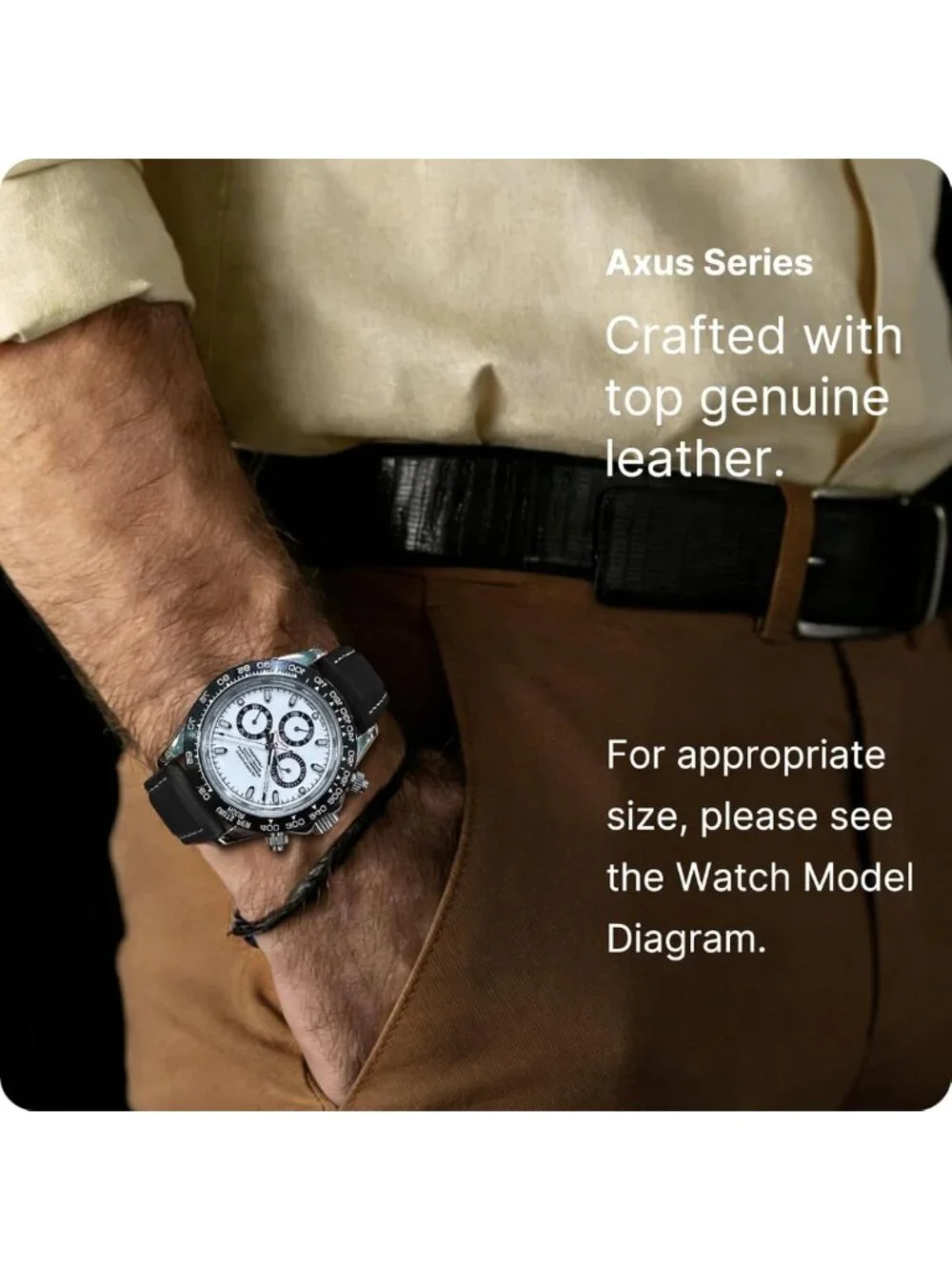 Stylish 24mm Quick Release Leather Watch Band - Durable & Comfortable Strap